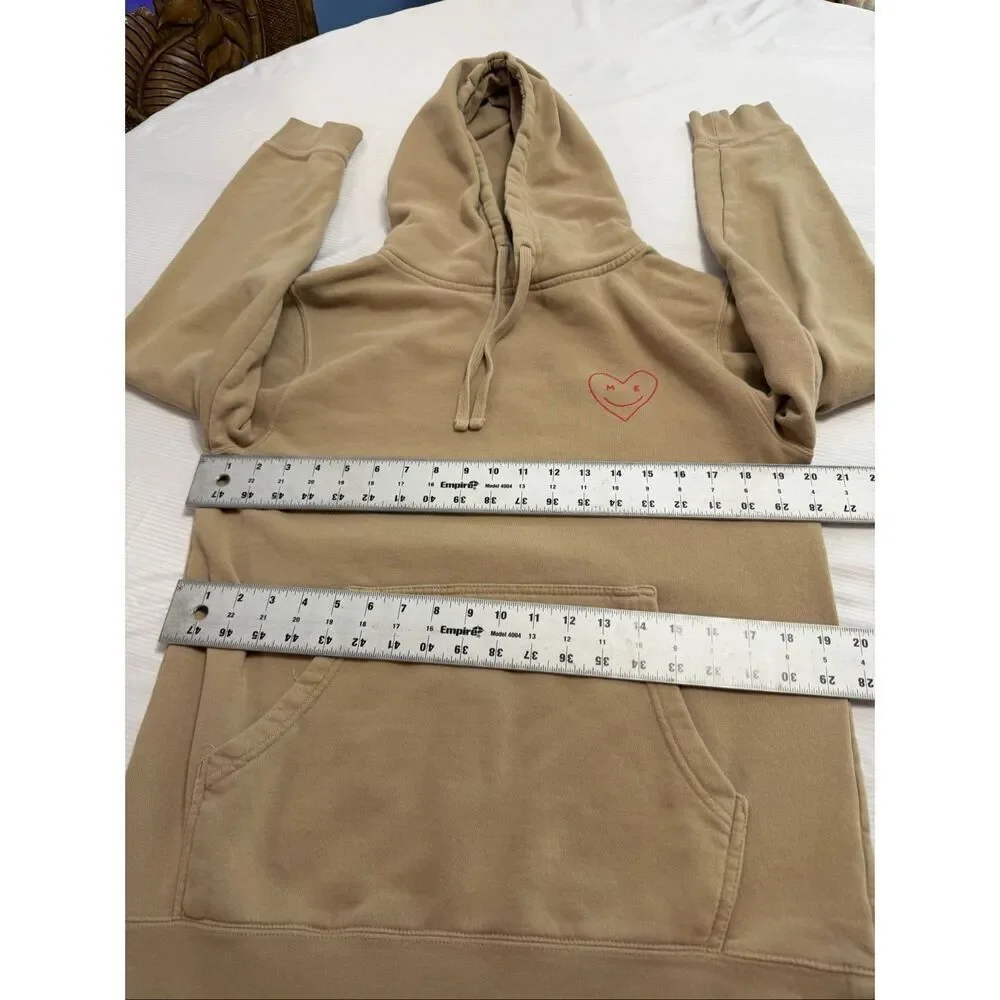 Lonely Ghost Self Love Club Graphic Hoodie Sweater Unisex Tan Size Small